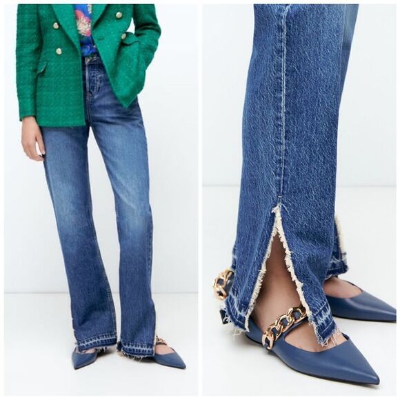 ZARA MID RISE STRAIGHT LEG Z1975 JEANS - Picture 1 of 10